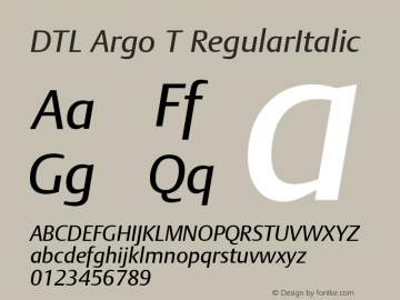 DTL Argo T RegularItalic Version 001.003图片样张