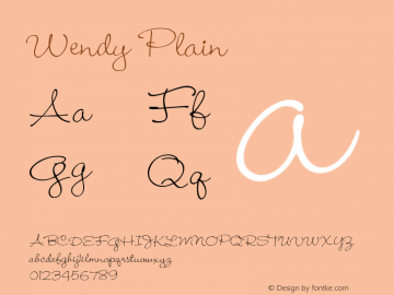 Wendy Plain Version v2.5 Font Sample