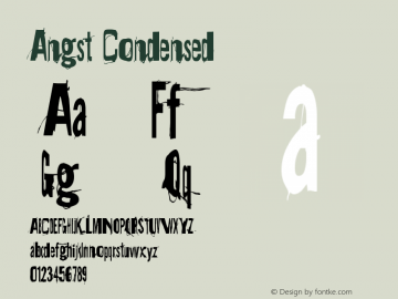 Angst Condensed Version 001.000 Font Sample