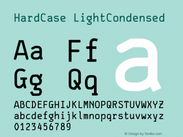 HardCase LightCondensed Version 001.000 Font Sample
