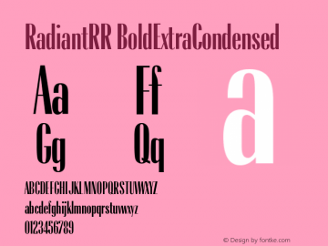 RadiantRR BoldExtraCondensed Version 001.004图片样张