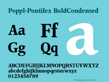 Poppl-Pontifex BoldCondensed Version 001.000图片样张
