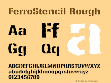 FerroStencil Rough Version 001.000 Font Sample