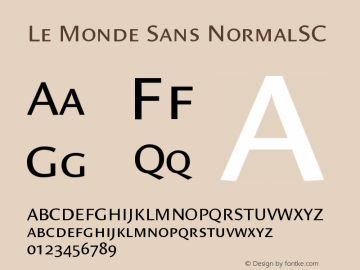 Le Monde Sans NormalSC Version 001.000 Font Sample