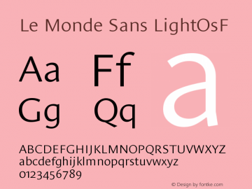Le Monde Sans LightOsF Version 001.000 Font Sample