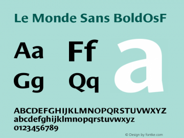 Le Monde Sans BoldOsF Version 001.000 Font Sample