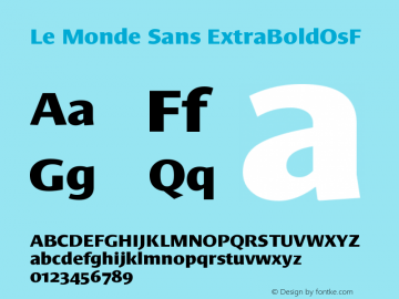 Le Monde Sans ExtraBoldOsF Version 001.000图片样张