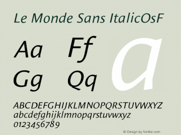 Le Monde Sans ItalicOsF Version 001.000 Font Sample