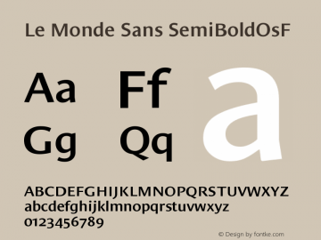 Le Monde Sans SemiBoldOsF Version 001.000 Font Sample