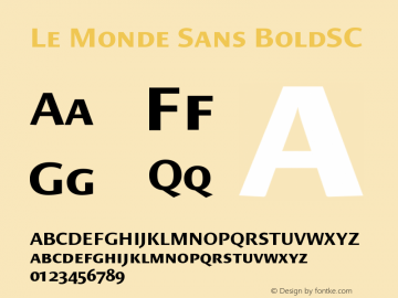 Le Monde Sans BoldSC Version 001.000 Font Sample