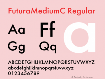 FuturaMediumC Regular OTF 1.0;PS 001.000;Core 116;AOCW 1.0 161 Font Sample