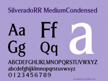 SilveradoRR MediumCondensed Version 001.004 Font Sample