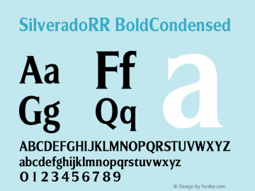 SilveradoRR BoldCondensed Version 001.004 Font Sample