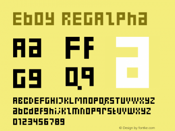 Eboy REGAlpha Version 001.000 Font Sample