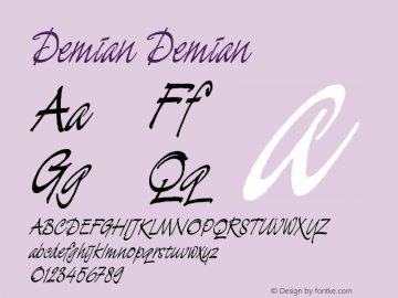 Demian Demian Version 1.0 Font Sample