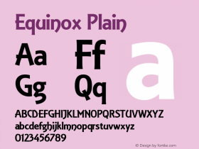 Equinox Plain Version 1.0 Font Sample