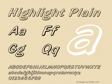 Highlight Plain Version 001.000 Font Sample