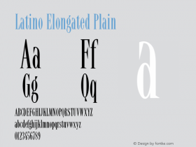 Latino Elongated Plain Version 001.000 Font Sample