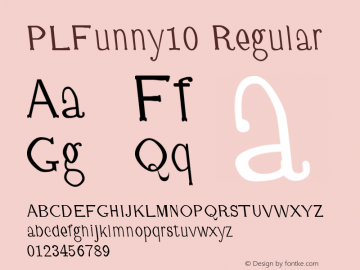 PLFunny10 Regular Version 1.11 Font Sample