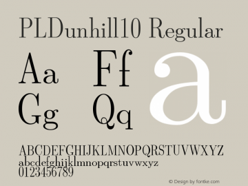 PLDunhill10 Regular Version 1.11 Font Sample