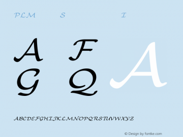 PLMathSymbols6 Italic Version 1.11 Font Sample