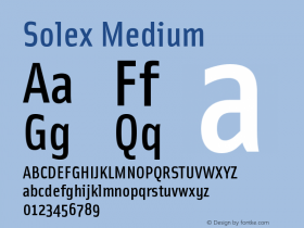 Solex Medium Version 001.000 Font Sample