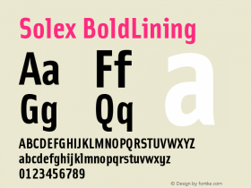 Solex BoldLining Version 001.000 Font Sample