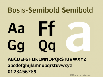 Bosis-Semibold Semibold Version 001.000图片样张