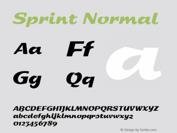 Sprint Normal Version 1.000 Font Sample