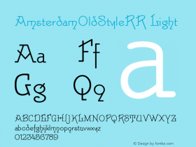 AmsterdamOldStyleRR Light Version 001.004 Font Sample