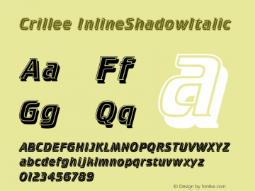 Crillee InlineShadowItalic Version 1.0图片样张