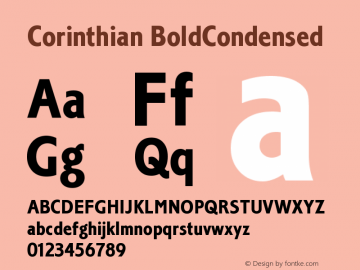 Corinthian BoldCondensed Version 1.0 Font Sample