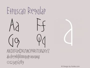 Etruscan Regular Version 1.0 Font Sample