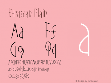 Etruscan Plain Version 001.000 Font Sample