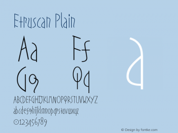 Etruscan Plain Version 1.0 Font Sample