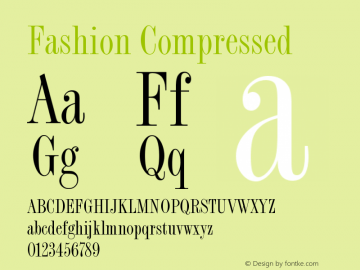 Fashion Compressed Version 1.0 Font Sample
