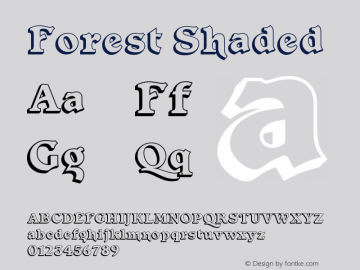 Forest Shaded Version 1.0 Font Sample