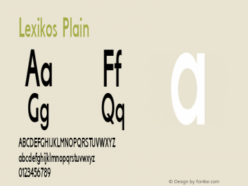 Lexikos Plain Version 001.000 Font Sample