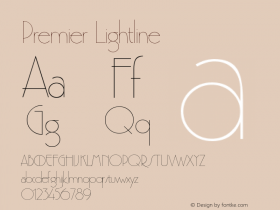 Premier Lightline Version 1.0 Font Sample