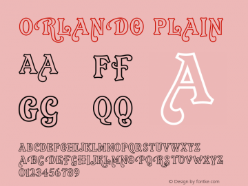 Orlando Plain Version 001.000 Font Sample