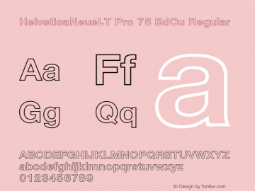 HelveticaNeueLT Pro 75 BdOu Regular Version 1.000;PS 001.000;Core 1.0.38图片样张