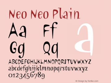 Neo Neo Plain Version 001.000 Font Sample