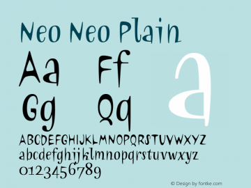 Neo Neo Plain Version 1.0 Font Sample