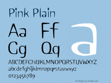 Pink Plain Version 1.0 Font Sample