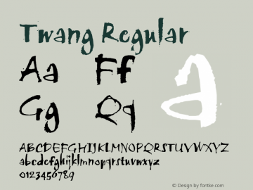 Twang Regular Version 1.0 Font Sample