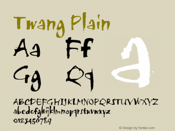 Twang Plain Version 001.000 Font Sample