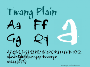 Twang Plain Version 1.0 Font Sample