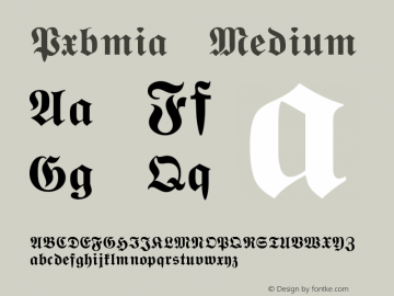 Pxbmia Medium Version 1.0 Font Sample