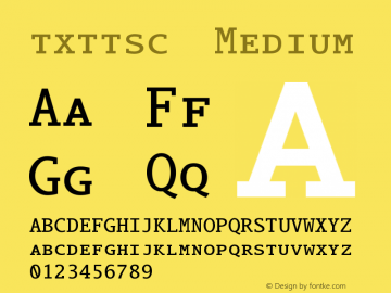 txttsc Medium Version 3.0 Font Sample