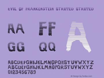 Evil Of Frankenstein Stripped Stripped Version 001.002 Font Sample